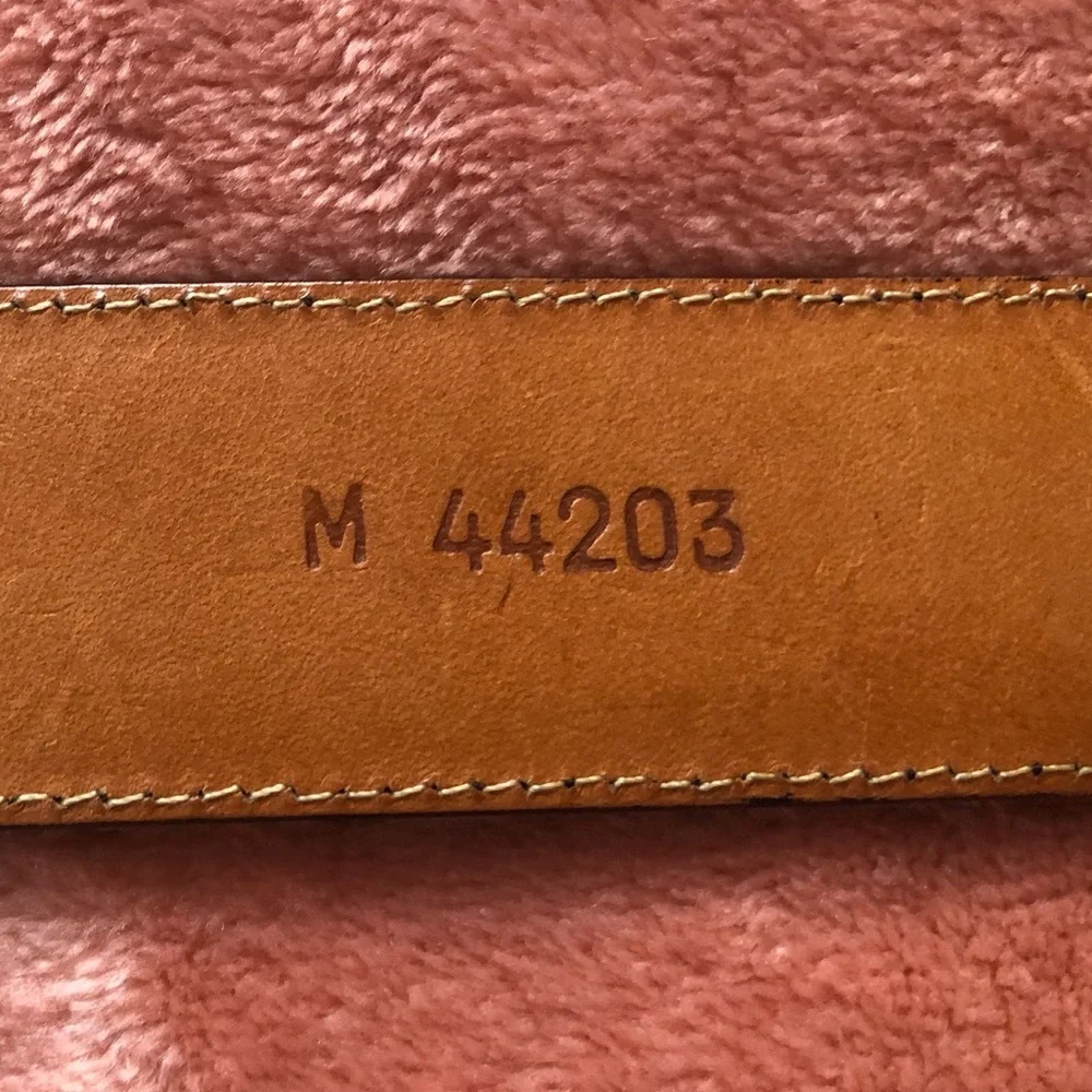 Vintage Brighton Black Croc Leather Belt M 44203 Beat Up Silver Crosses USA